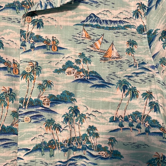 Men's IZOD Saltwater Dockside Button Front Shirt Hawaiian shirt - Picture 3 of 3